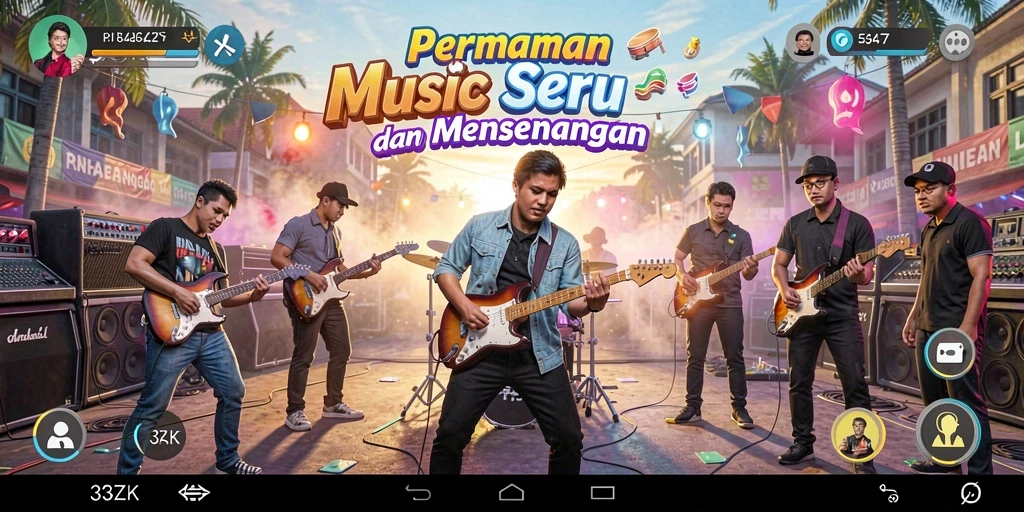 Tampilan utama gameplay <strong>33ZK</strong> dengan berbagai opsi lagu yang menarik.