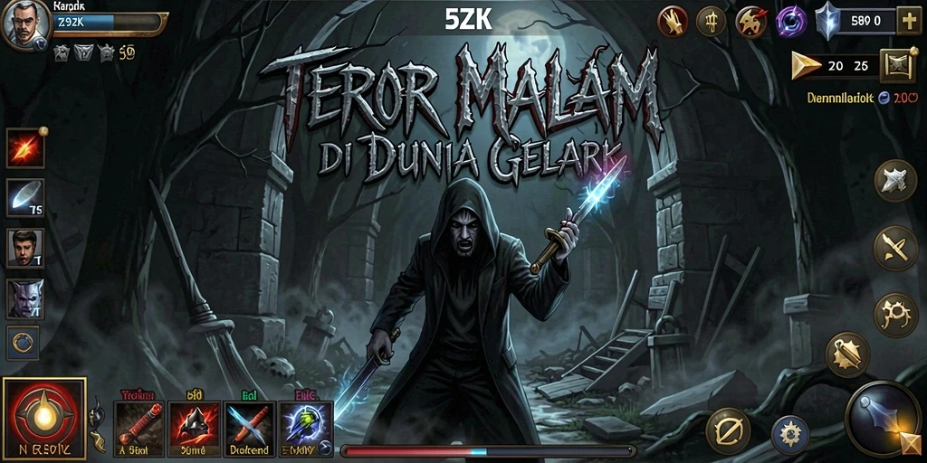 Screenshot gameplay dari 5ZK menunjukkan ketegangan yang mendalam dan suasana Horror.