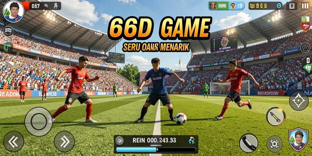 Tampilan gameplay seru dalam 66D, permainan olahraga yang nyata.