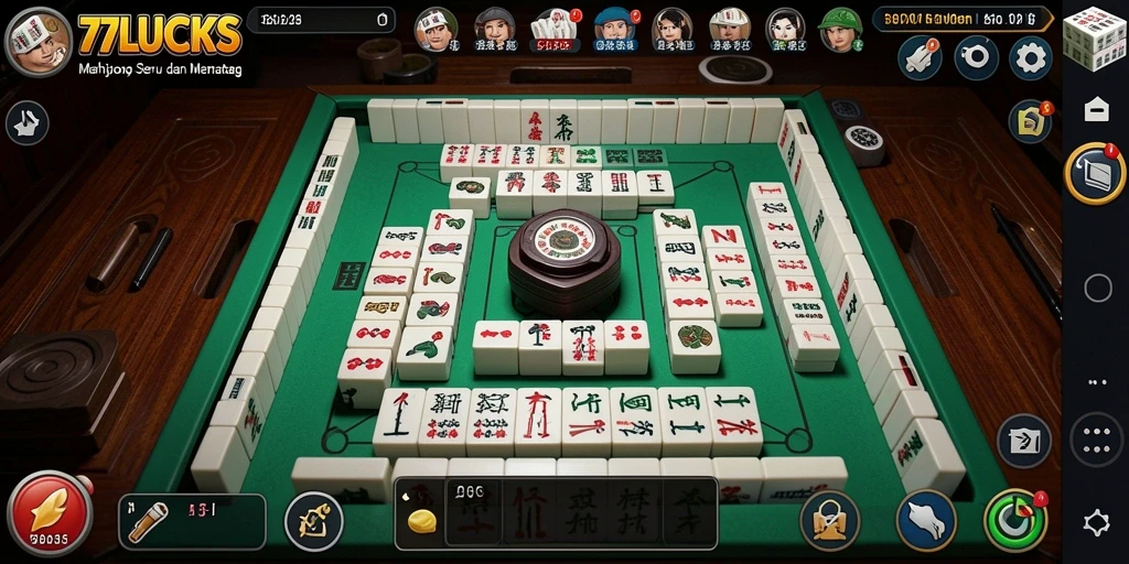 Tampilan gameplay seru di 77LUCKS dengan Mahjong