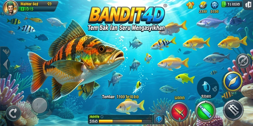 Gameplay BANDIT4D yang seru dengan aksi menembak ikan.