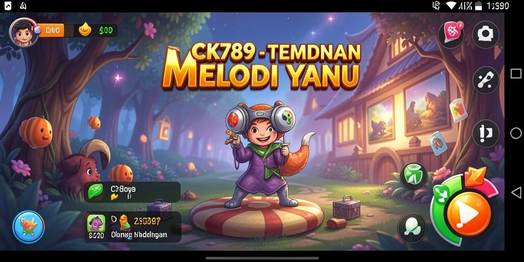 Tampilan menarik dari gameplay CK789 dengan berbagai pilihan musik.