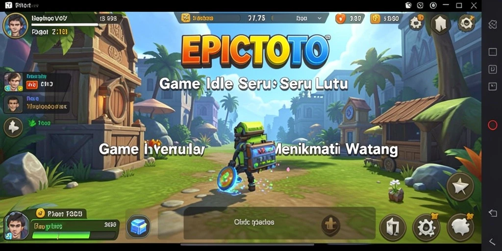 Screenshot gameplay EPICTOTO menampilkan karakter dan interaksi dalam permainan Idle.