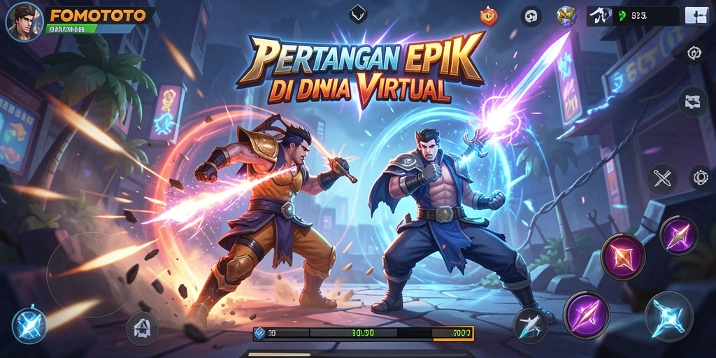Tampilan epic dari FOMOTOTO saat bertarung di arena.