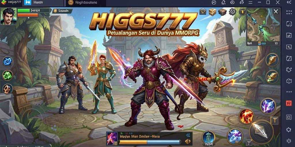 Screenshot menampilkan aksi seru gameplay MMORPG HIGGS777.