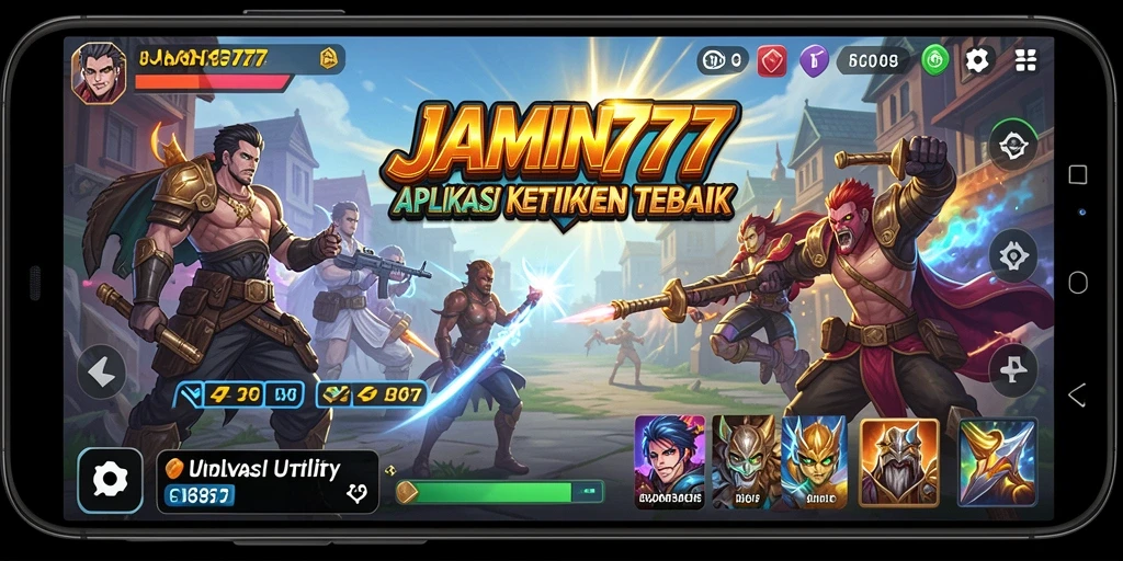 Screenshot utama JAMIN777 menampilkan antarmuka aplikasi yang sederhana dan fungsional.