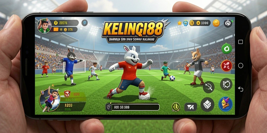 Screenshot KELINCI88 menampilkan aksi seru dalam game olahraga.