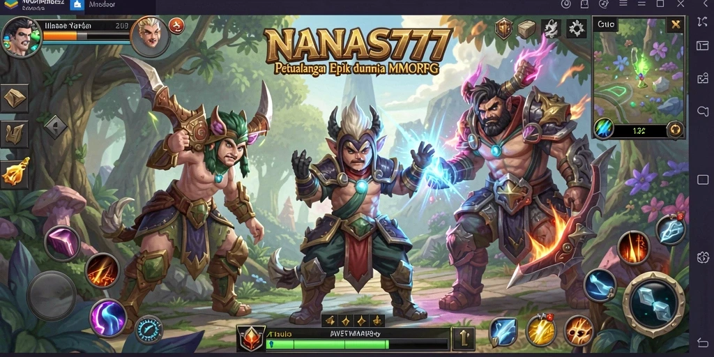 Screenshot NANAS777 menampilkan aksi seru dalam pertempuran MMORPG.