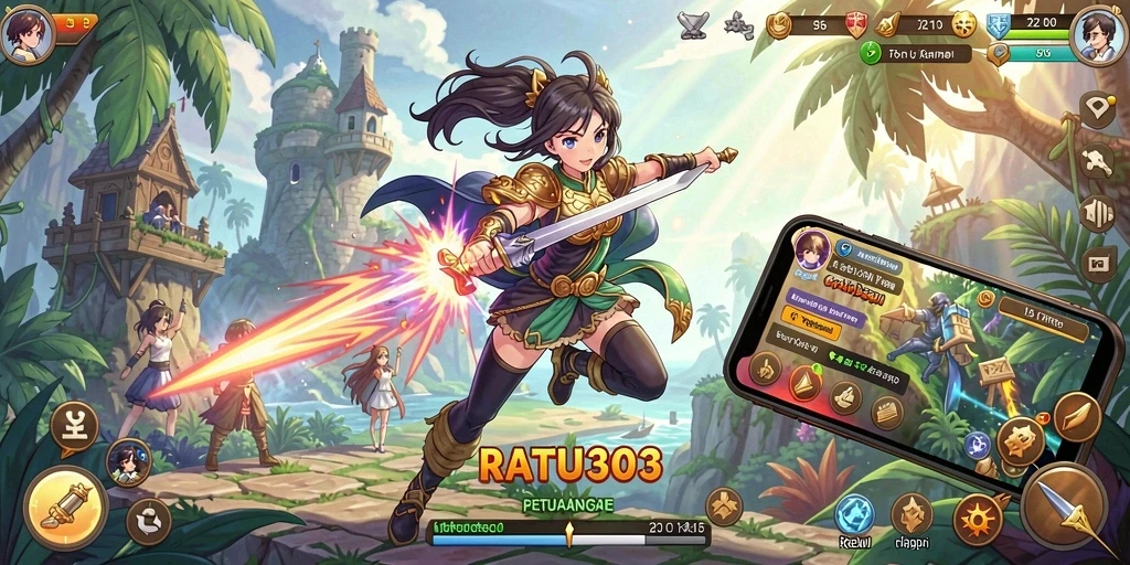Gameplay Anime yang penuh warna dan aksi seru.