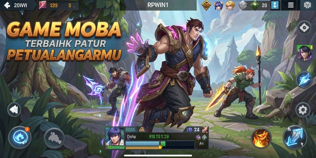 Tangkapan layar menarik dari gameplay MOBA RPWIN1.