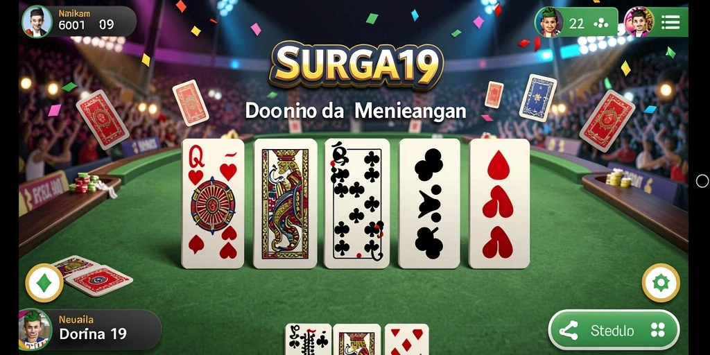 Screenshot gameplay SURGA19 menampilkan keseruan bermain domino.