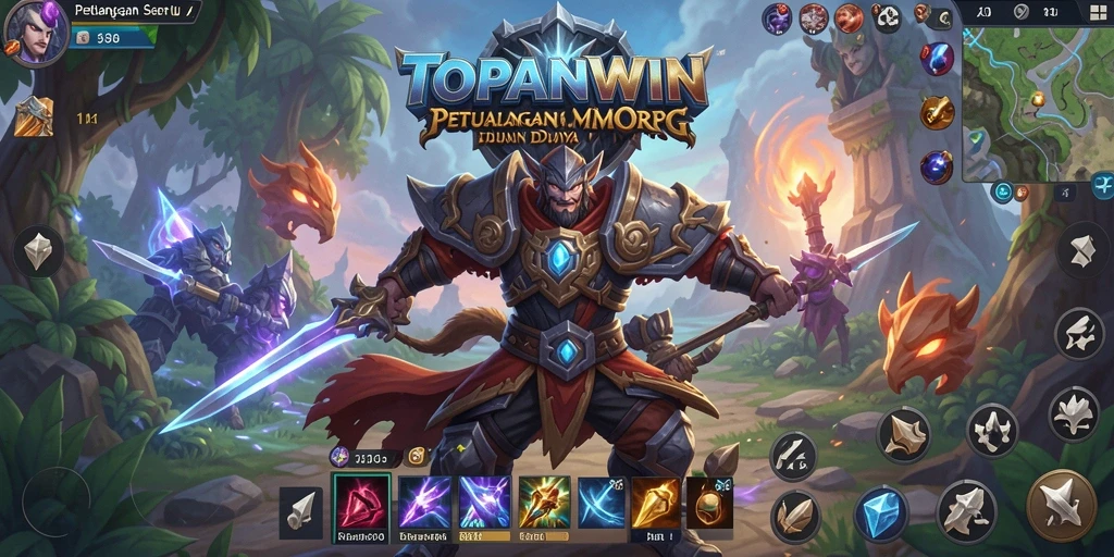 Screenshot gameplay TOPANWIN menampilkan aksi seru dalam dunia MMORPG.
