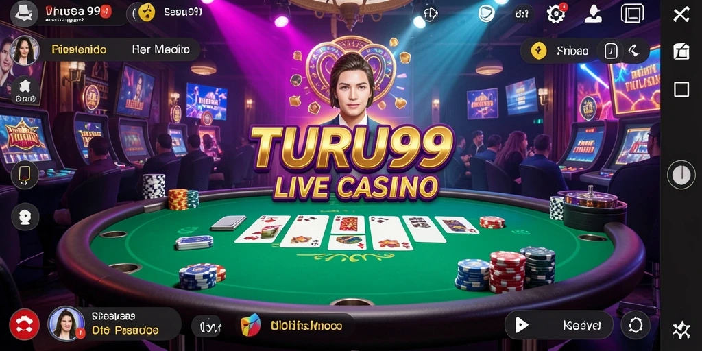 Tampilan gameplay Live Casino yang seru dan interaktif di TURU99.