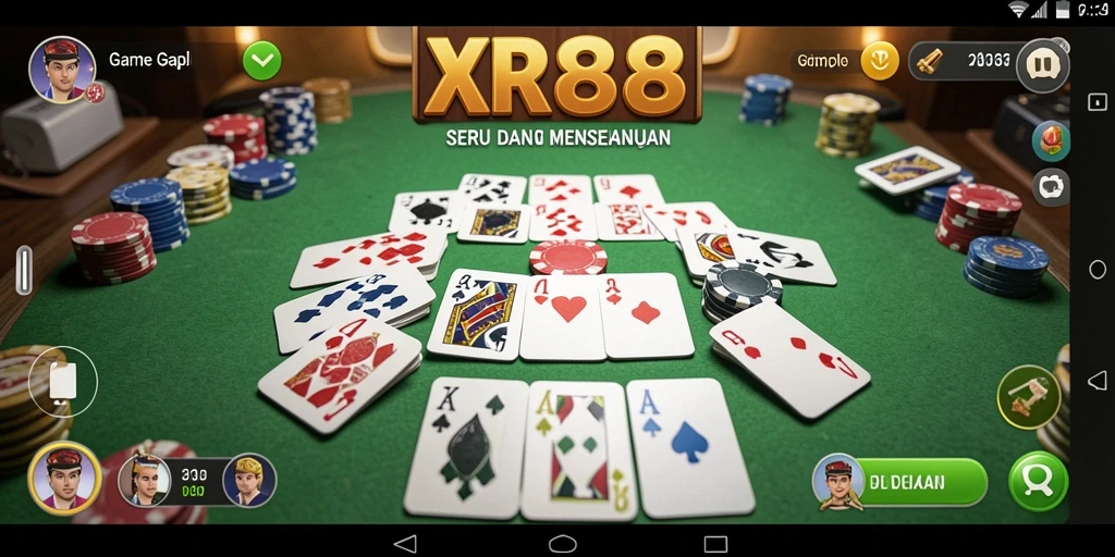 Tampilan gameplay XR88 yang seru dan kompetitif untuk Gaple.